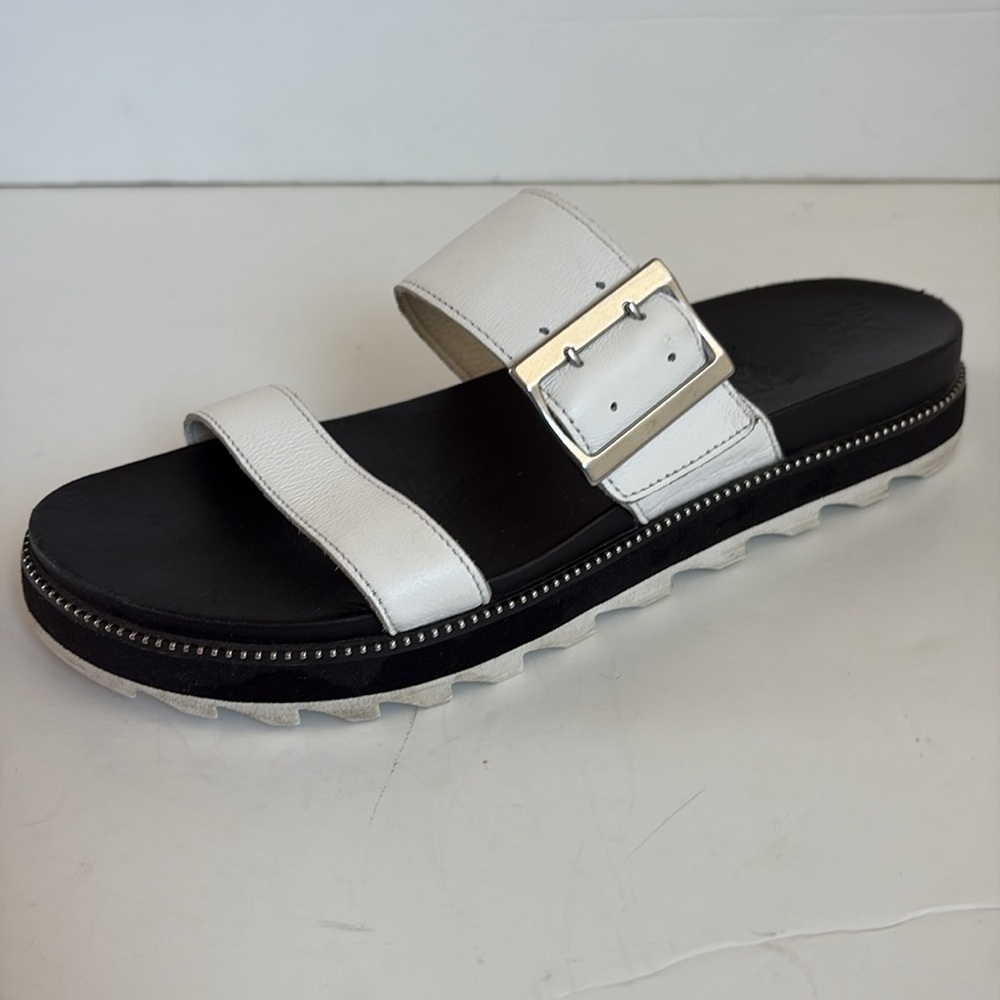 Sorel white Roaming Roaming Buckle Slides slide sandal slip on silver buckle - Picture 15 of 16